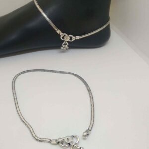925 sterling silver delicate oxidised payal for girls