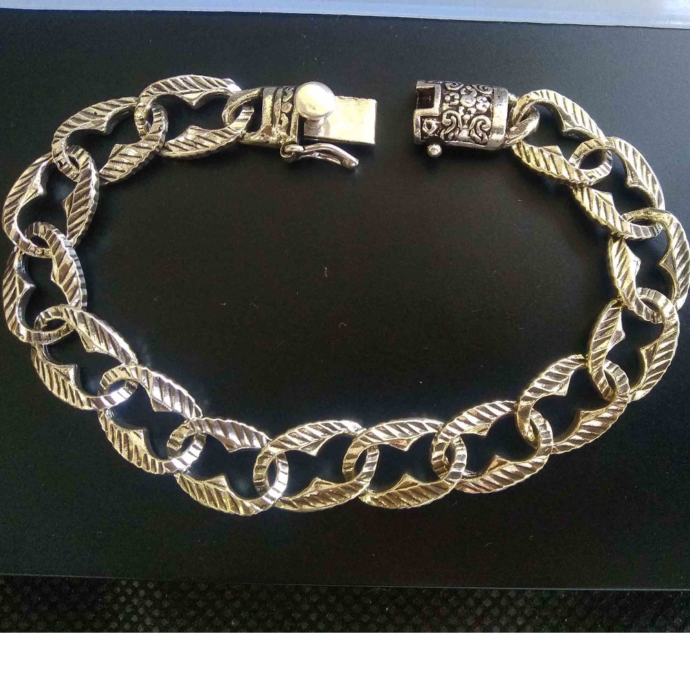 925 Sterling Silver Oxidised Designer Bracelet For Men