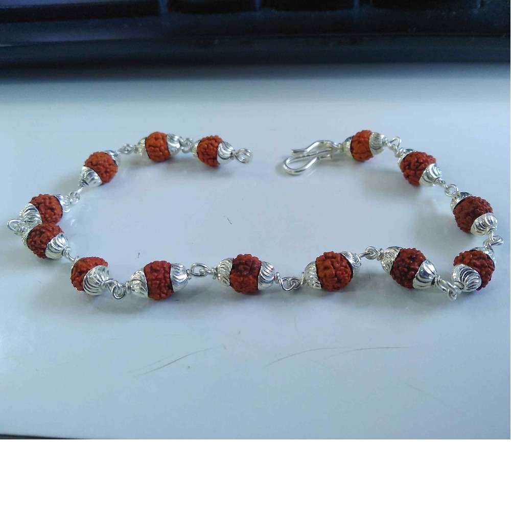 Silver  Rudraksha Bracelet For Mahadev Bhakt