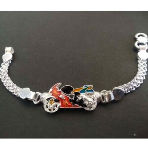 Silver daily wear  kids  bike designer bracelet