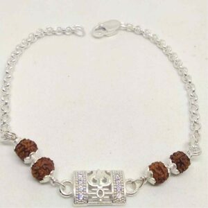 Silver daily wear Rudraksha  Gents Bracelet