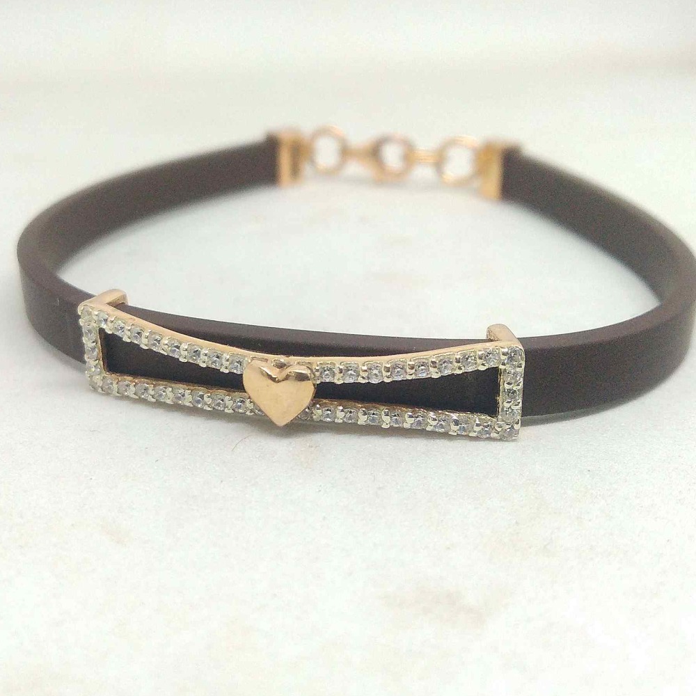 925 sterling Silver Rose Gold Plated Leather belt for ladies