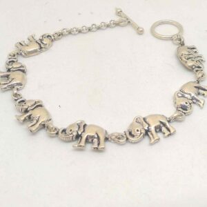 925 sterling silver elephants design bracelet for ladies