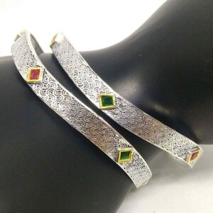 925 sterling silver oxidised designer bangles