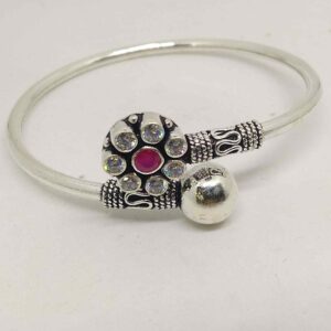 925 sterling silver oxidised  &  color  diamond bracelet /kada