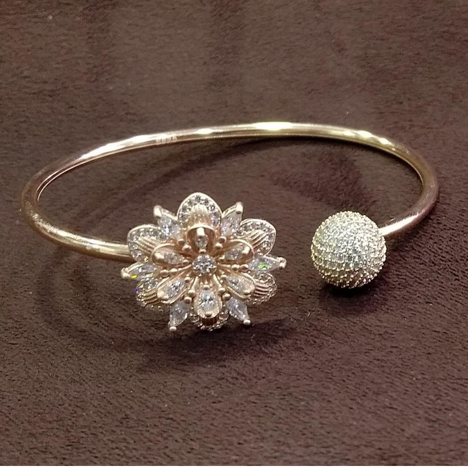 925 sterling silver  Rose Gold Plated   bracelet / kada
