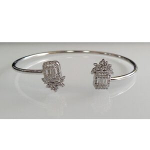 925 sterling silver diamond kada bracelet