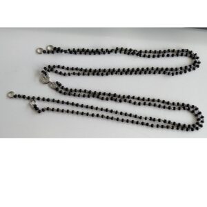925 Sterling Silver  Mangalsutra Black Bites  double  Line Chain
