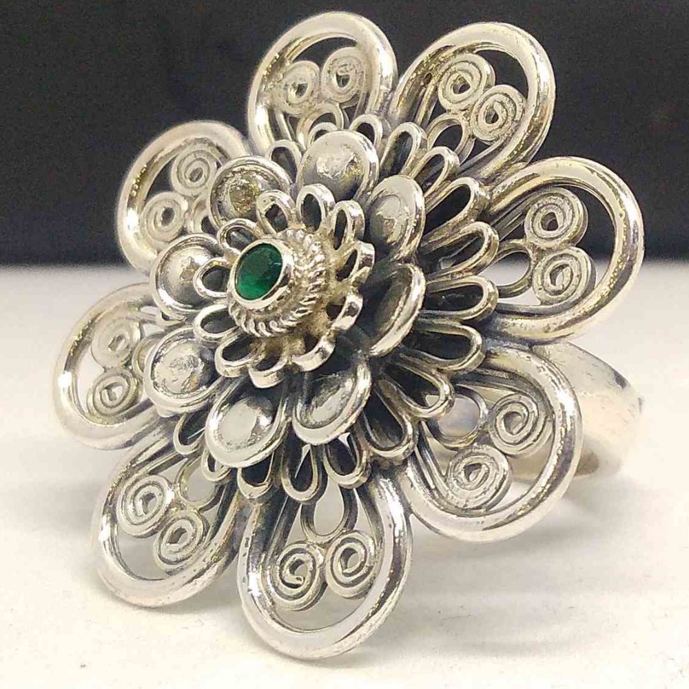 925 sterling silver designer  adjustable Ring for ladies