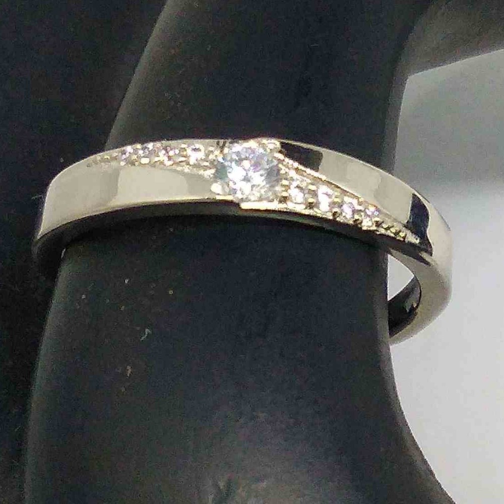 925 sterling silver   adjustable  band diamond Ring (couple )