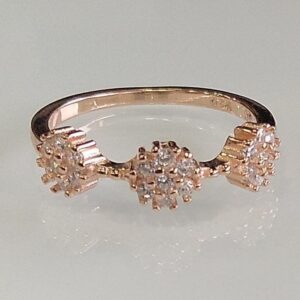 925 sterling silver  Rose Gold Plated  Diamond Ring