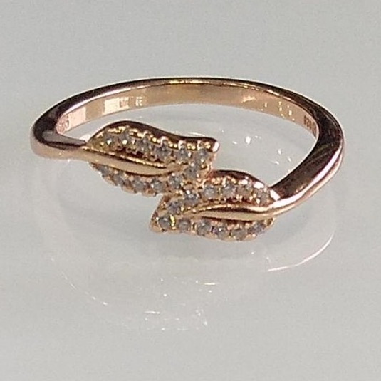 925 sterling silver rose gold plated  diamond Ring