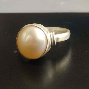 925 sterling silver  white moti Ring for ladies