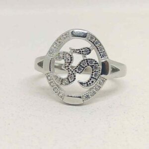 925 sterling silver OM diamond Ring FOR Ladies