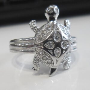 925 sterling silver Tortoise diamond Ring
