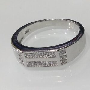 925 sterling silver cz diamond ring for men