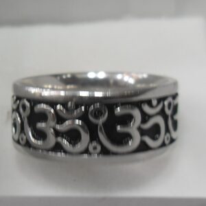 925 sterling silver  black band om Ring