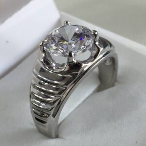 925 sterling silver white solitaire stone ring for men