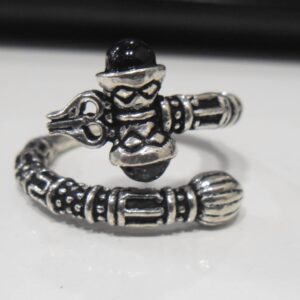 925 sterling silver Oxidized dmru white tirisul ring for men