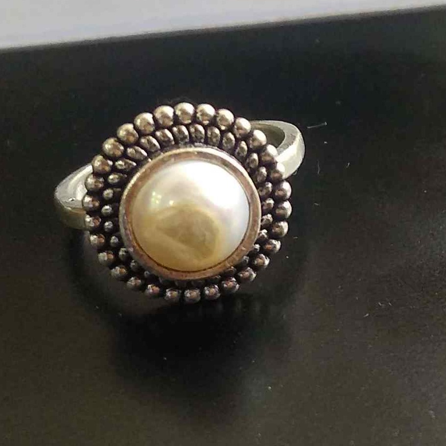 925 sterling silver moti Ring for ladies