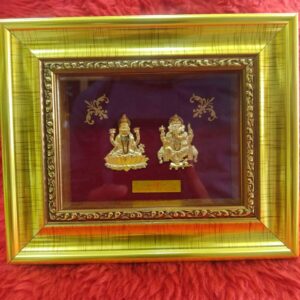 24KT Gold Leaf Small Laxmiji& ganeshji Frame