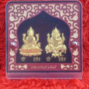 24KT Gold Leaf Laxmiji& ganeshji Frame