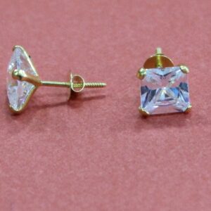 18KT Gold single White color Stone Casual Wear earring for Universal