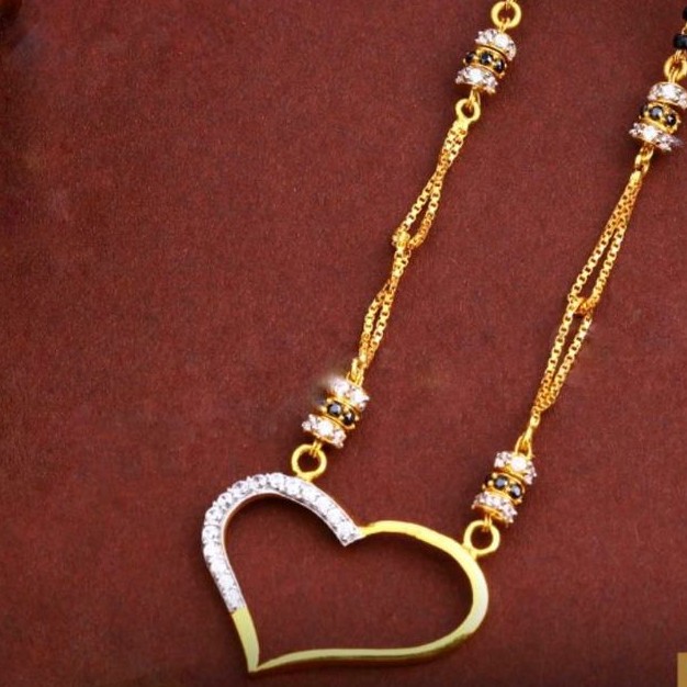 22KT/ 916 Gold Fancy casual wear Hart pendant mangalsutra for ladies