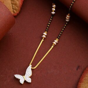 22KT/ 916 Gold fancy single butterflies pendant mangalsutra for ladies