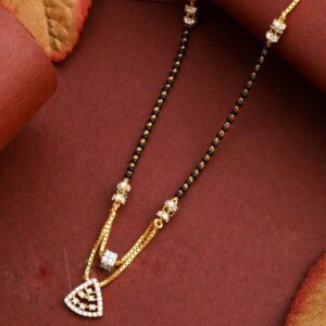 22KT/ 916 Gold fancy double line triangle mangalsutra for ladies