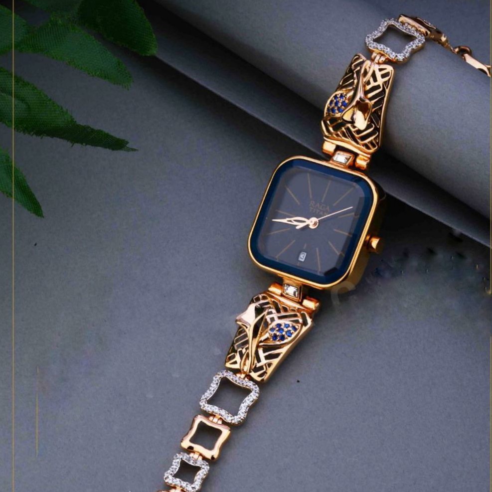 18KT Gold ethics festival square dial watch Ladies