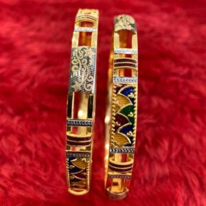 22KT/ 916 Gold Colorful mina Festival copper Kadli For Ladies