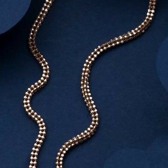 18KT Yellow Gold plain casualware chain for Ladies - Image 4