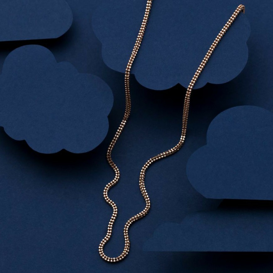 18KT Yellow Gold plain casualware chain for Ladies