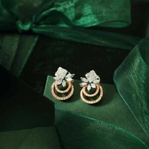 18KT Rose gold ethics festival round shape earrings for ladies