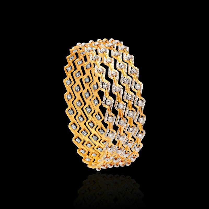 22KT/ 916 Gold ethics wedding bridle rhodium Bangle for ladies