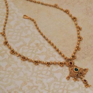 22KT/ 916 Gold antique wedding Jadtar Mang tikka for ladies