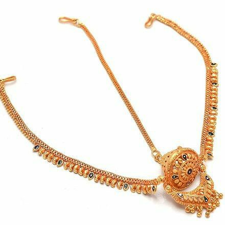 22KT/ 916 Gold rajasthani traditional bridle Mang Tikka For Ladies