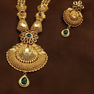 22KT / 916 Gold Antique bridle long necklace set for Ladies STG2016