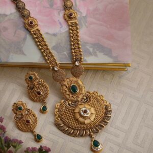 22KT / 916 Gold antique Bridle long Necklace set for Ladies STG1015