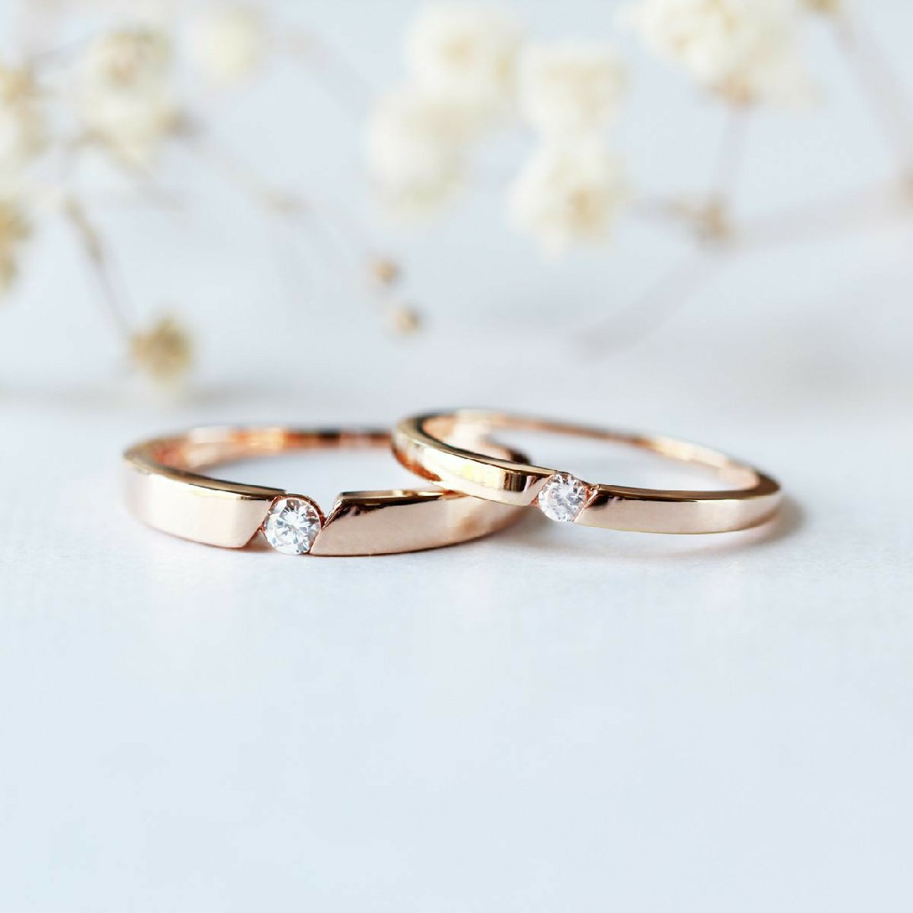 18KT Rose Gold Solitaire engagement ring for couple GRG1010
