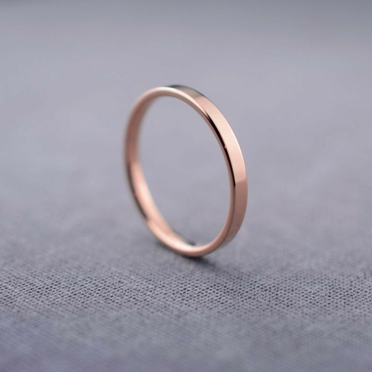 18 KT Rose Gold classic engagement band for unisex GRG1004