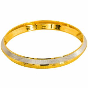 22KT / 916 Gold rhodium punjabi kada for men GBG1009