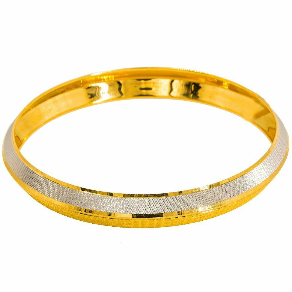 22KT / 916 Gold rhodium punjabi kada for men GBG1009