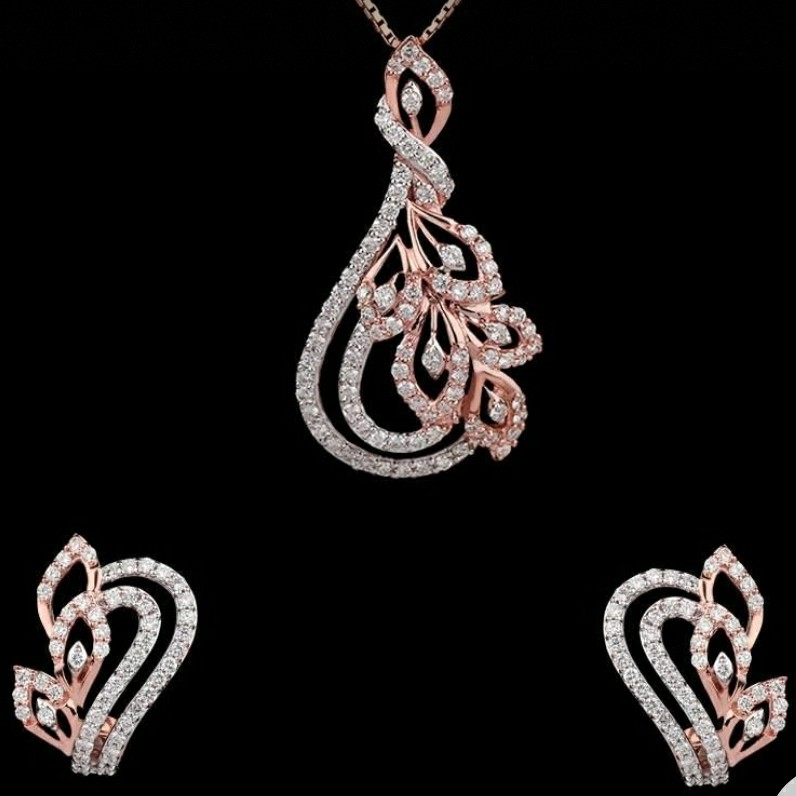 18KT Rose gold special occasions pendant set for Ladies PBG1002