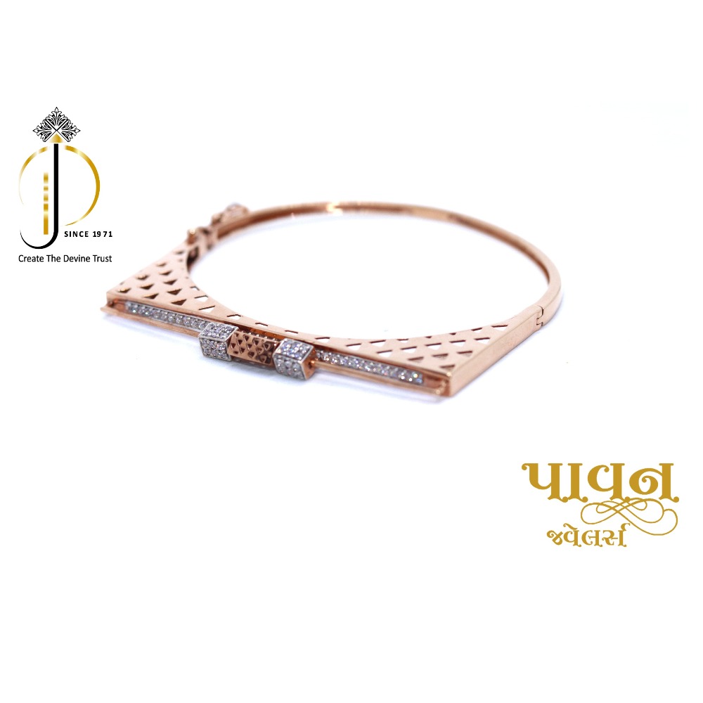 18KT Rose Gold Fancy Casual Bangles For Ladies KKG0130