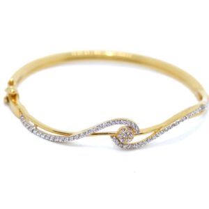 22KT / 916 gold single fancy CZ Bangle For Ladies KKG0047