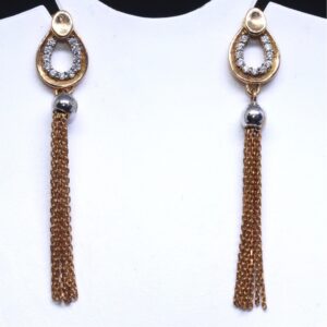 18ct rose gold special occasion long earring for ladies btg0305