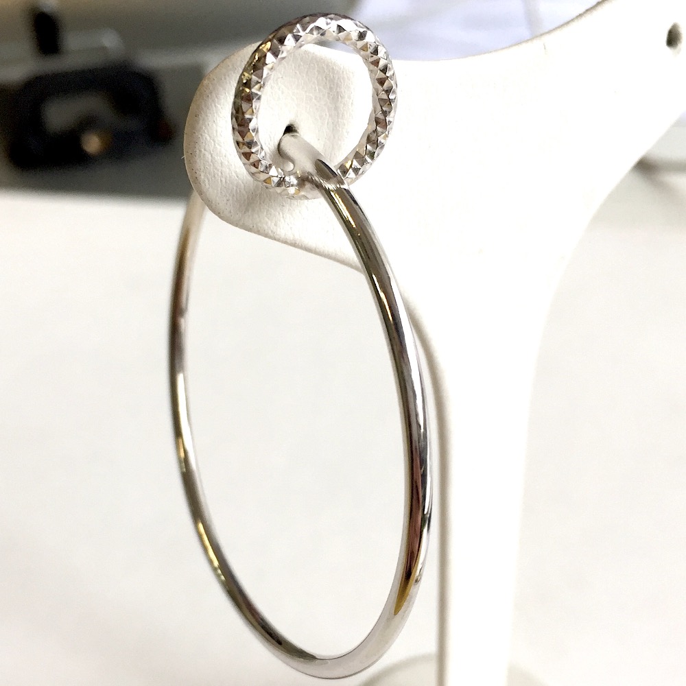 Silver 925 Creole Rhodium Modern Earring