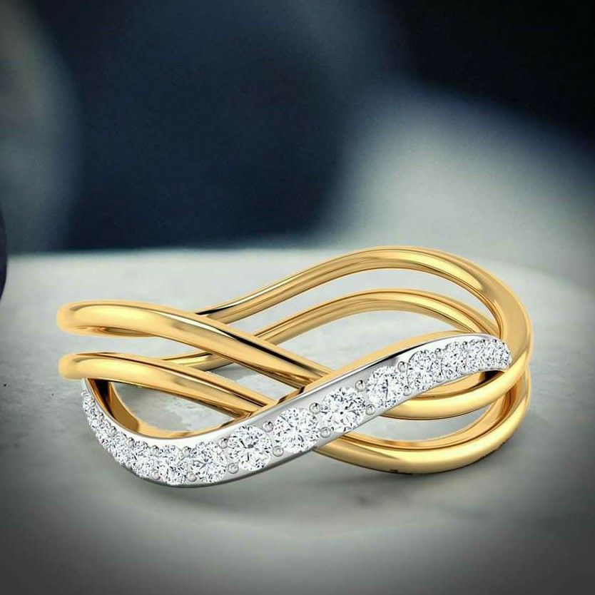 22KT Yellow Gold Ladies indian Modern Stylish Ring
